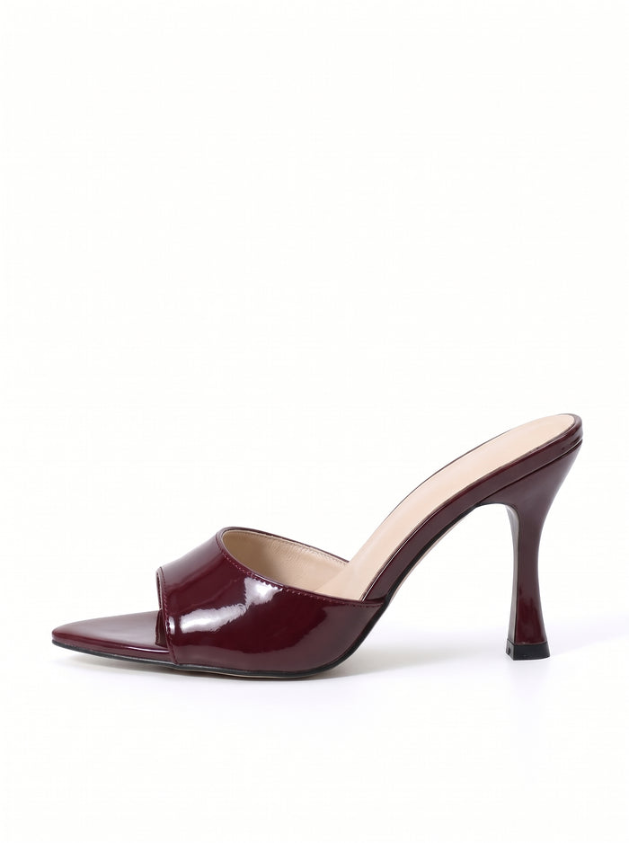 MULES À TALONS EFFET CUIR
