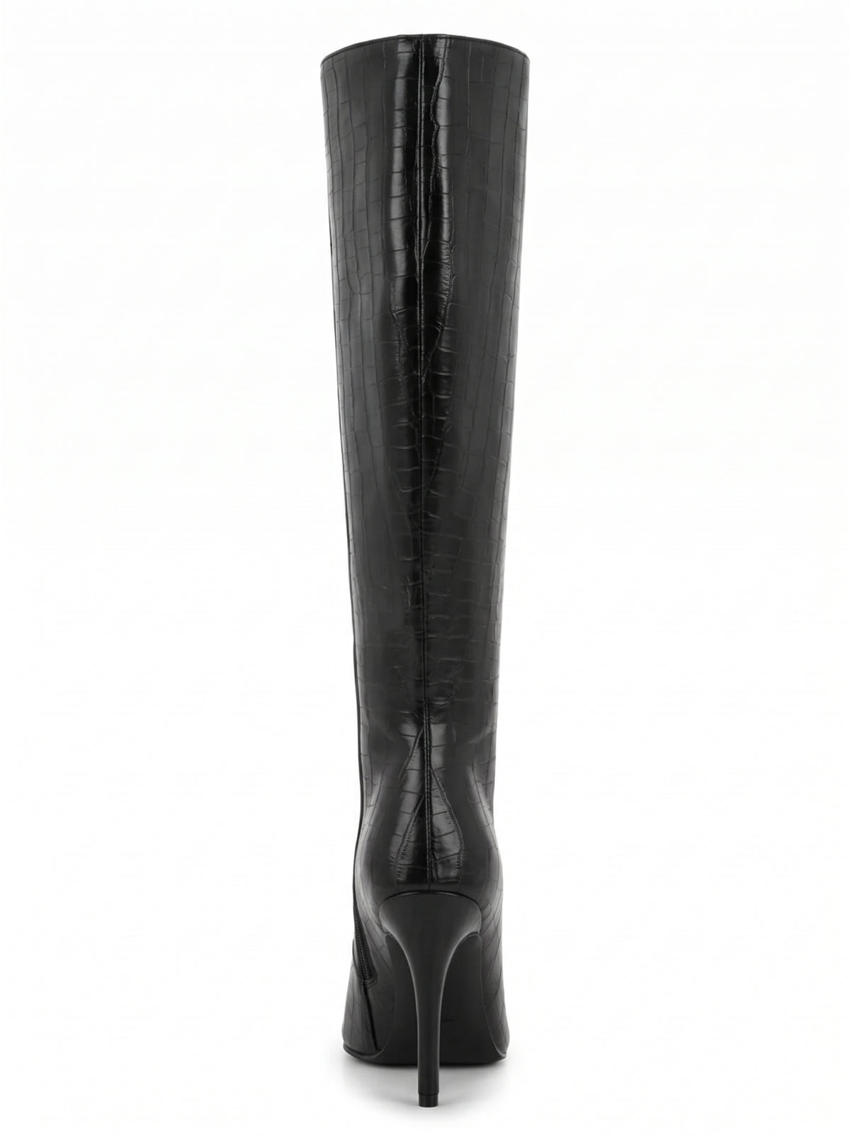 BOTTES HAUTES EFFET CROCO À TALON AIGUILLE